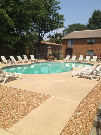 Outdoor swimming pool with sundeck